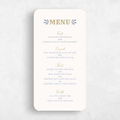 Rounded Wedding Menu - Tolleson