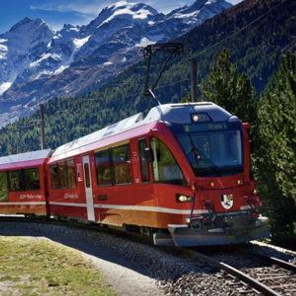 Scenic Train Ride through the Swiss Alps