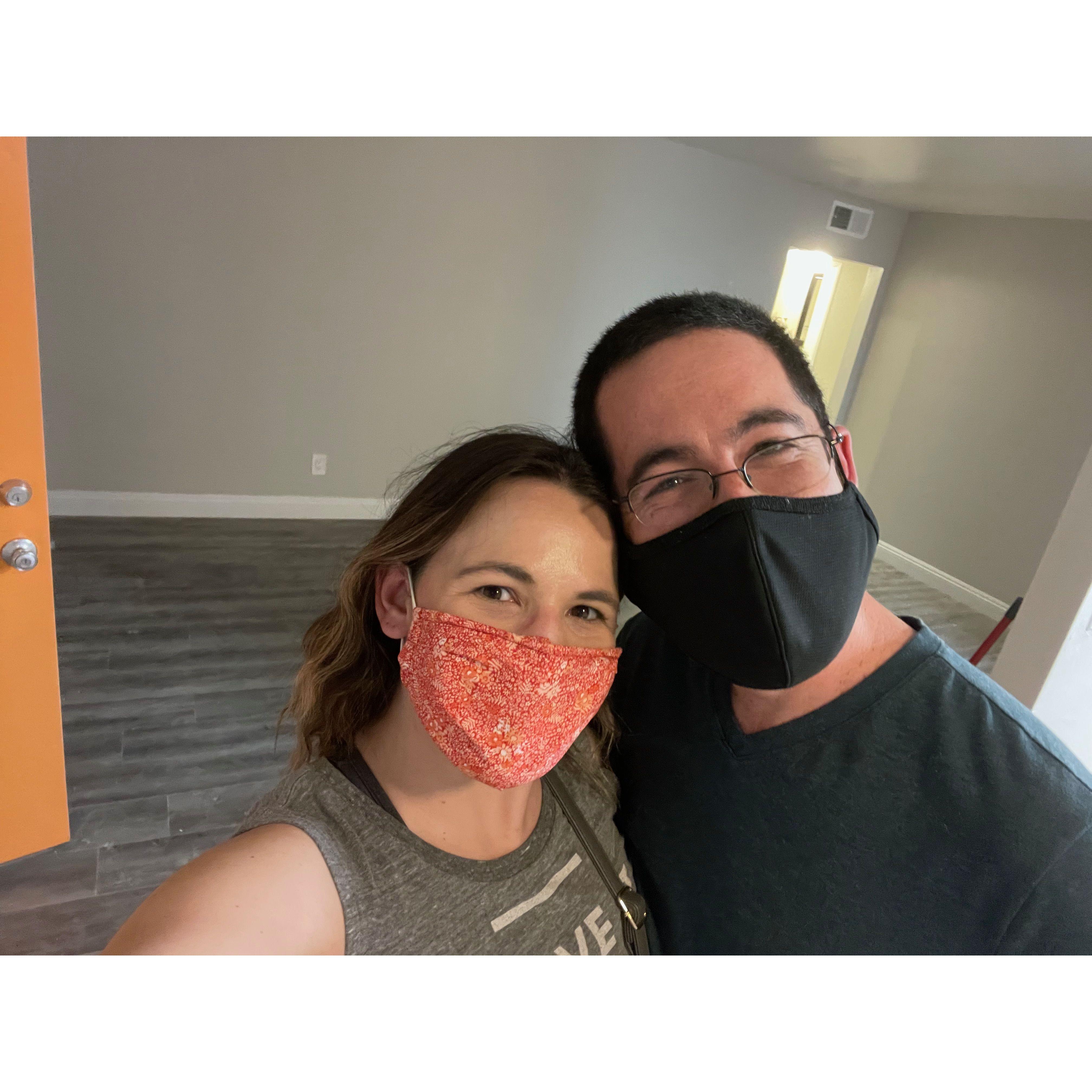 Moving into our apartment together. Per the universe's rules of moving: it was around 100 degrees all weekend.