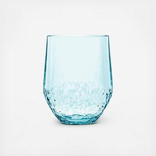 Cube Shatterproof Acrylic Stemless Wine Glass, Set of 6
