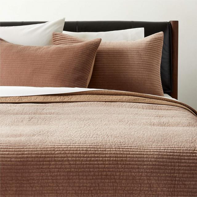 Shadow Toffee Velvet Quilt and Shams
