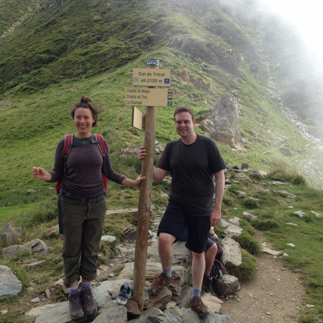 During the summer of 2016, we did the Tour du Mont Blanc, a 100-mile hike through France, Switzerland, and Italy. This was taken after a morning spent climbing up a mountain on our first day.
