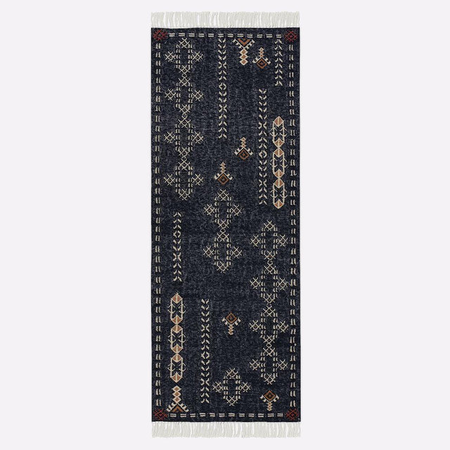 Origins Woven Kitchen Mat, 2.5x7, Midnight