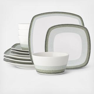 Colorscapes Layers 12-Piece Square Dinnerware Set, Service for 4