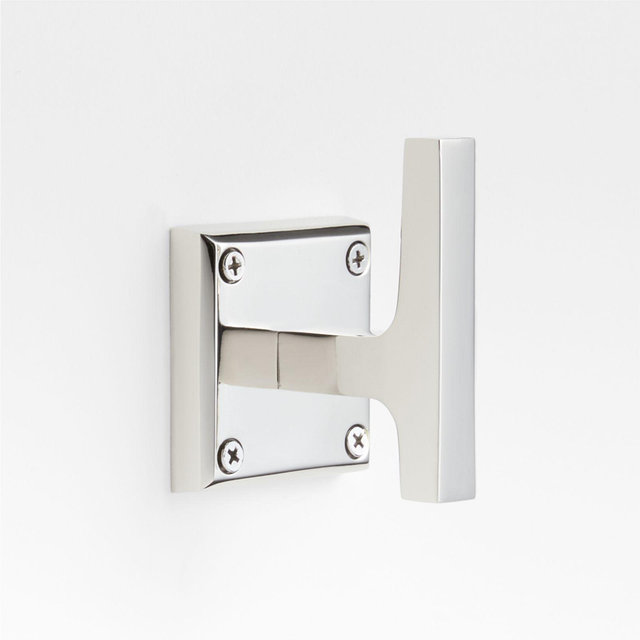Square Edge Polished Chrome Bathroom Towel Hook