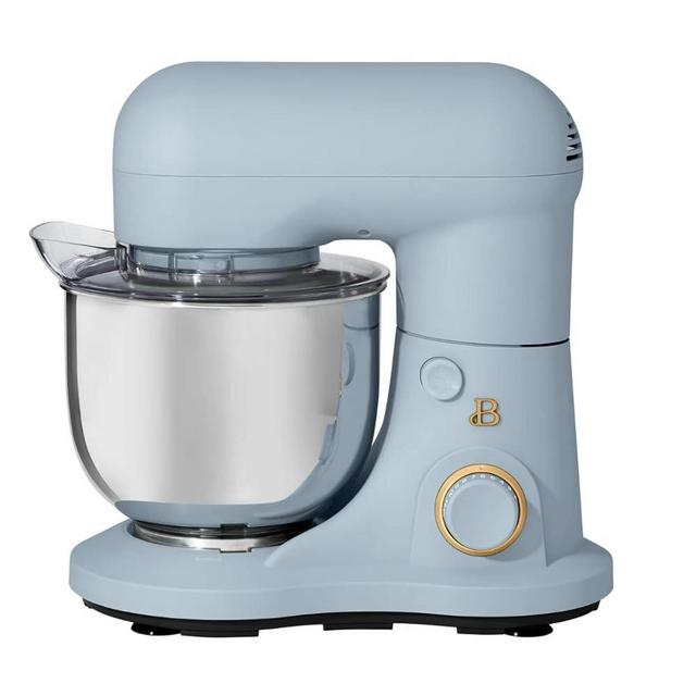 Beautiful 3.5 Qt Stand Mixer by Drew Barrymore – Lightweight, Powerful 300W Motor, 12 Speeds, Tilt-Head Design, Stainless Steel Bowl, Dishwasher-Safe Accessories (Cornflower Blue)