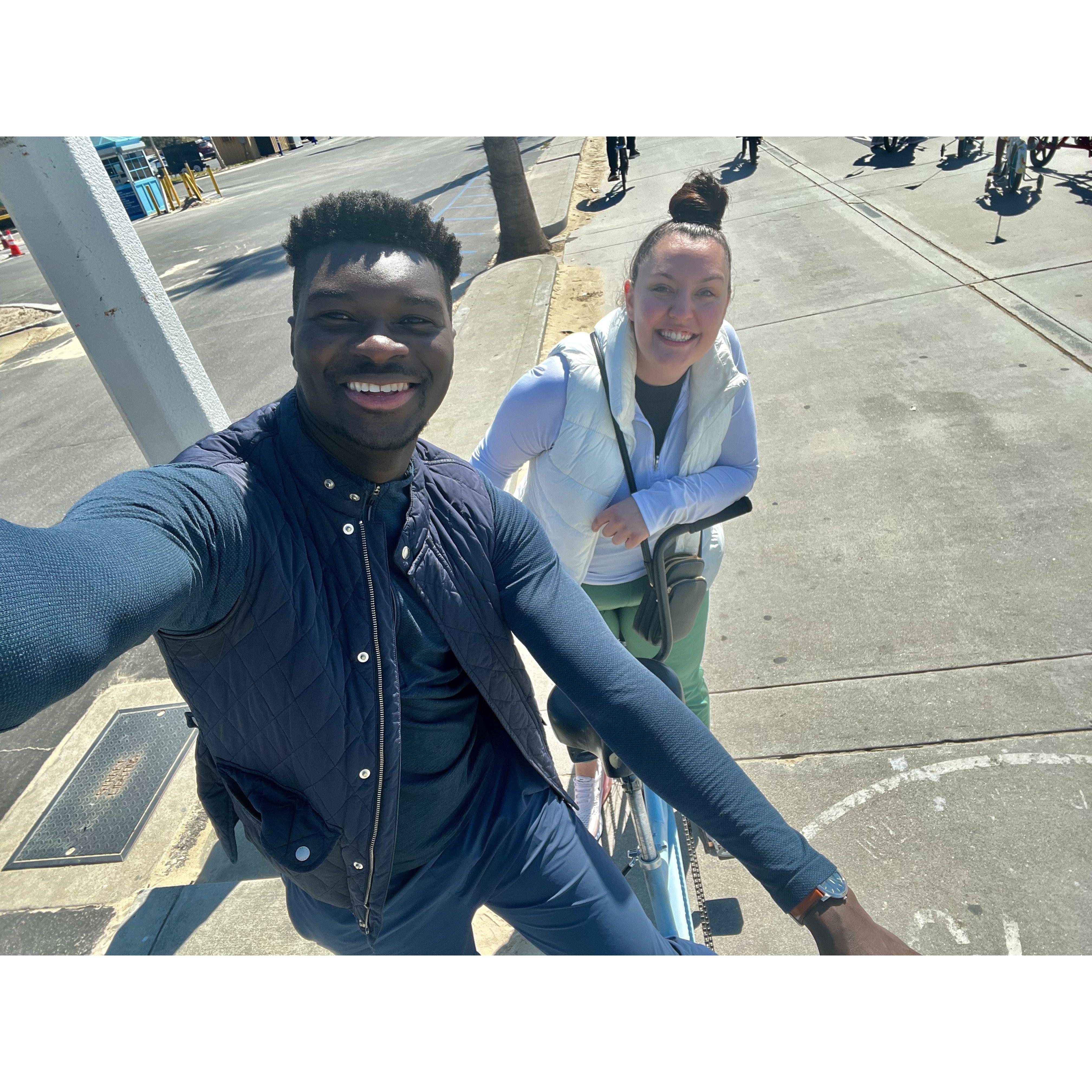 Our first tandem bike ride at Venice Beach. 10/10 would recommend.
