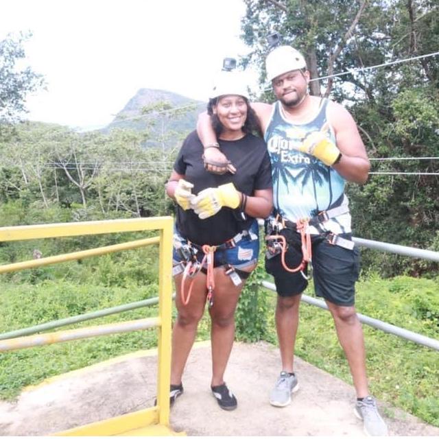 Preparing to zipline through the jungles of Costa Rica