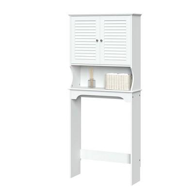 Over Toilet Space Saver Cabinet with Shutter Doors White