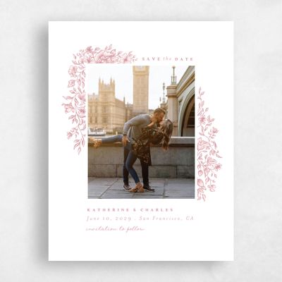 Dusty Pink Wedding Save the Date - Sogno Photo