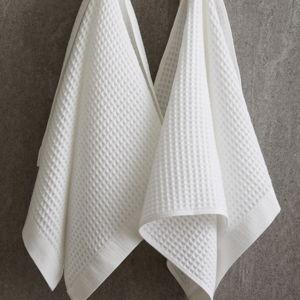 White Organic Turkish Waffle Hand Towels (Set of 2)