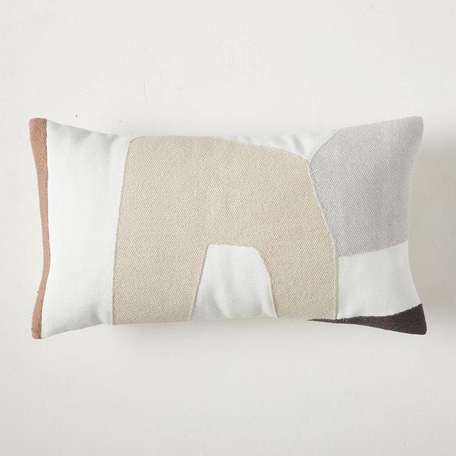 Modern Art Pillow Cover, 12"x21", Neutral