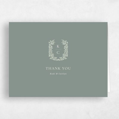 Deep Sage, Green Wedding Thank You - Mirra Landscape
