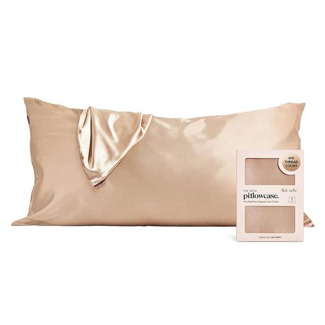 Kitsch Satin Pillowcase for Hair - Softer Than Silk Pillow Cases Cooling Satin Pillowcases with Zipper | Pillow Case Covers | Satin Pillowcase King Size (Champagne, 1 Pack)