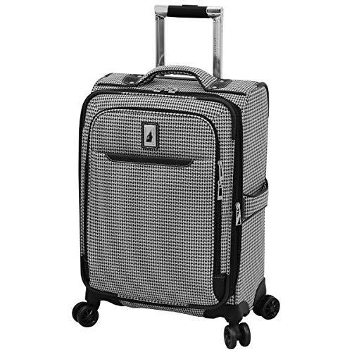 London Fog Cambridge II 20" Expandable Spinner, Black White Houndstooth