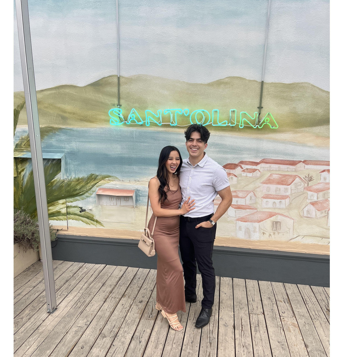 June 6, 2023 - Celebrating their 5 year anniversary at Sant'olina in Beverly Hills!