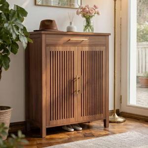Shoe Storage Cabinet - Brown