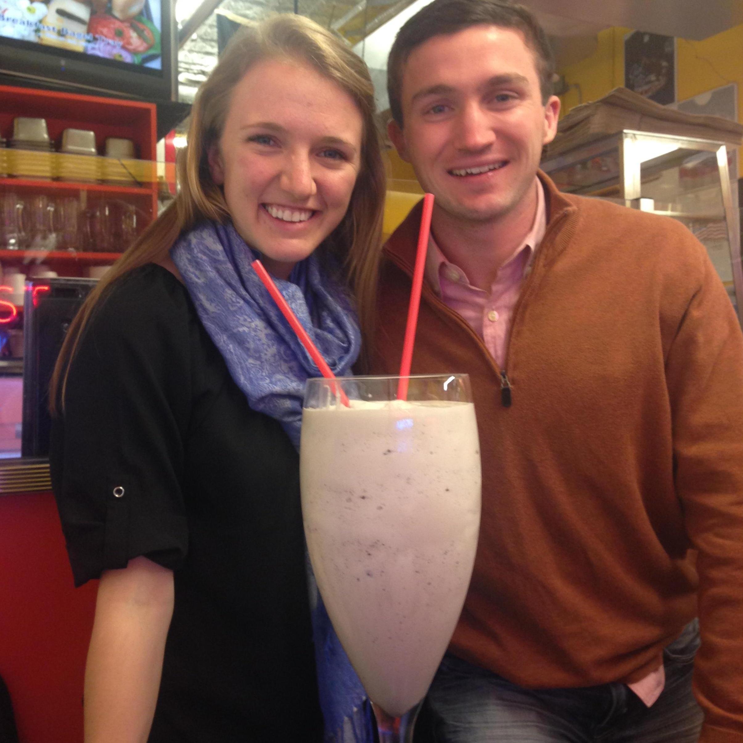 We love dessert, especially ice cream. And this milkshake was 6 pounds of creamy goodness. (...We didn't finish it, even with help from Geoff's mom!)