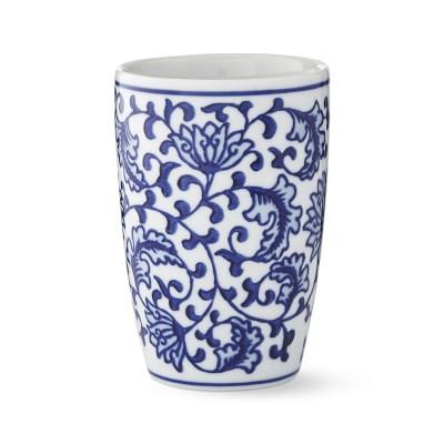 Blue and White Ceramic Chinoiserie Toothbrush Holder