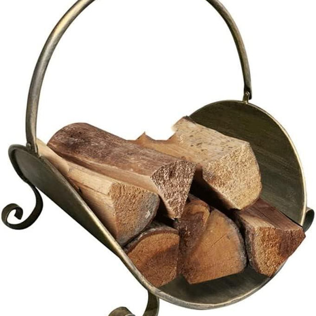 icVantA Firewood Rack Indoor/Outdoor Waterproof Log Store, Heavy Duty, Brass