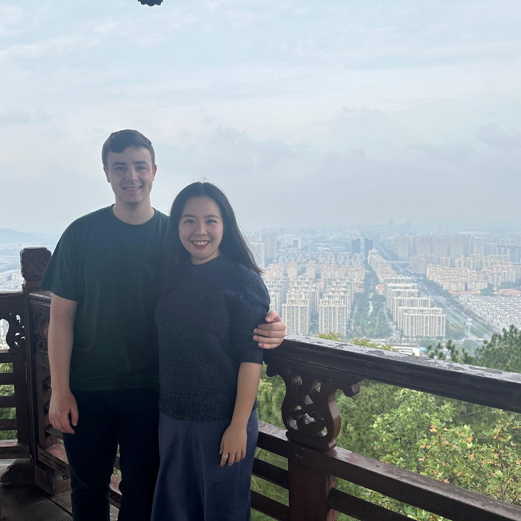 November 2024, Linping Park, Hangzhou, China (临平公园 · 中国杭州) - At the top of the highest pagoda on Linping Hill, with 360° views across Linping District, home to over 1.14 million people.
