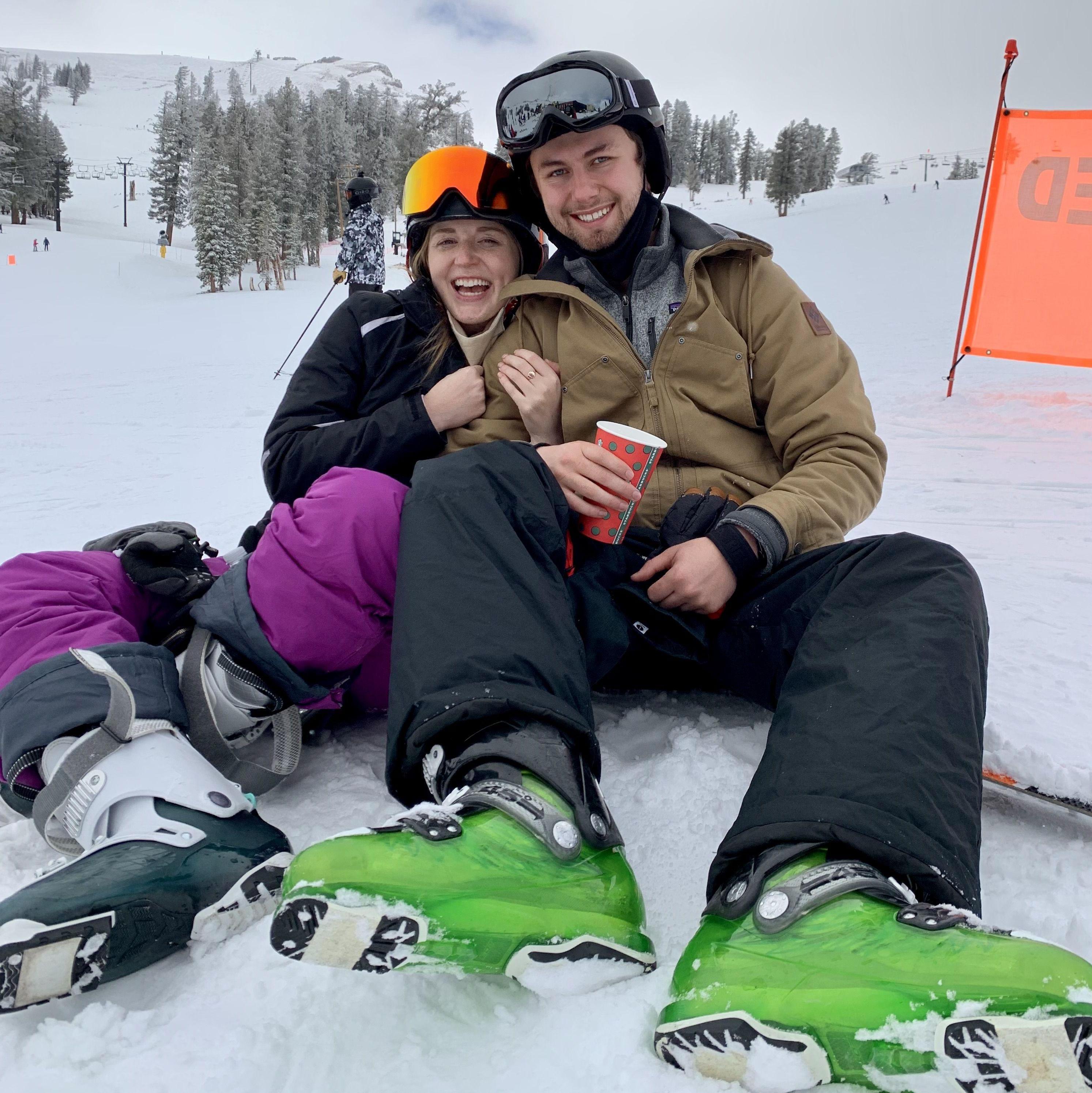 Our first ski trips - can you believe Jack was able to teach Christina how to ski?