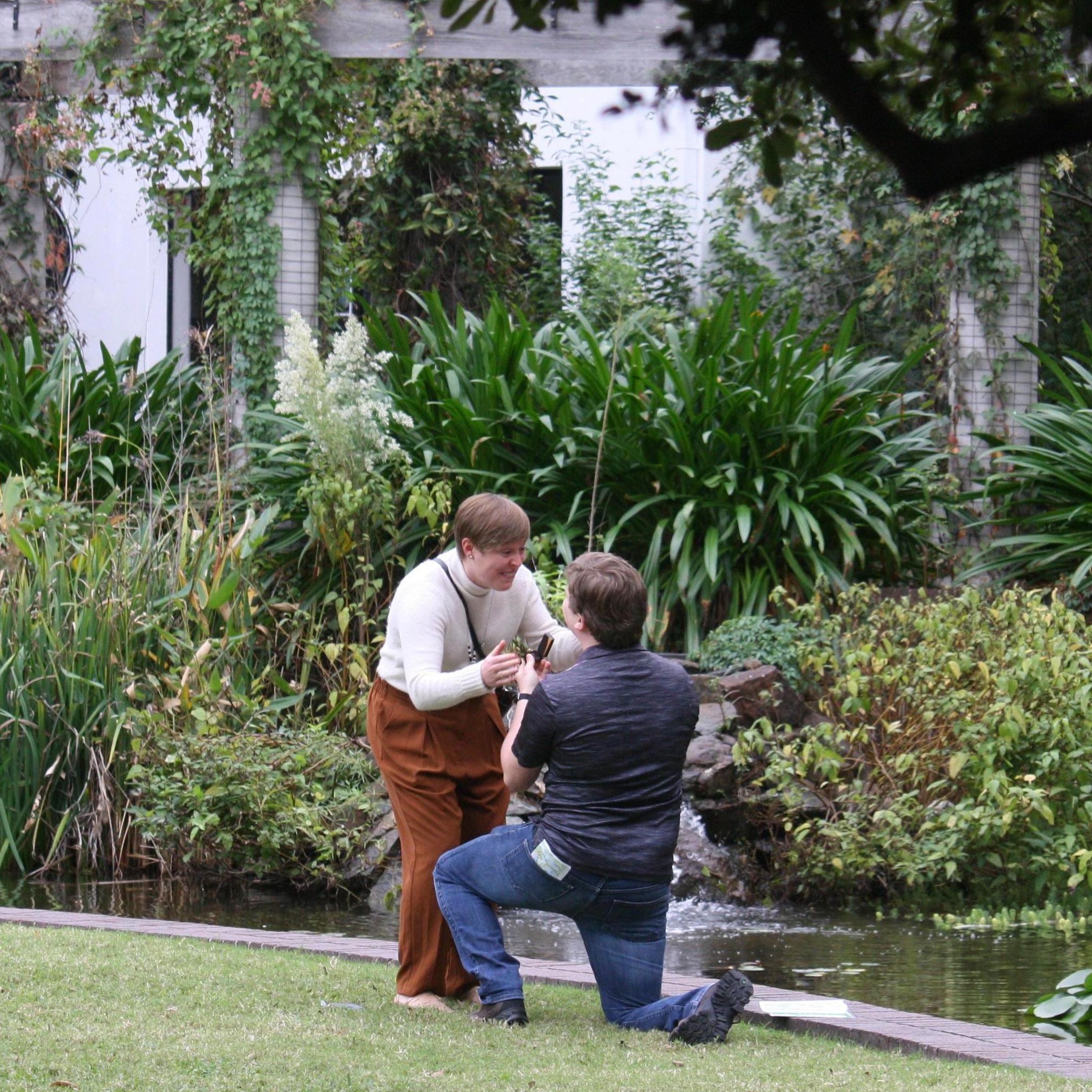 The proposal at Texas Discovery Gardens.