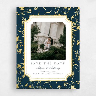 Deepest Teal, Blue Wedding Save the Date - Vasara Photo Foil