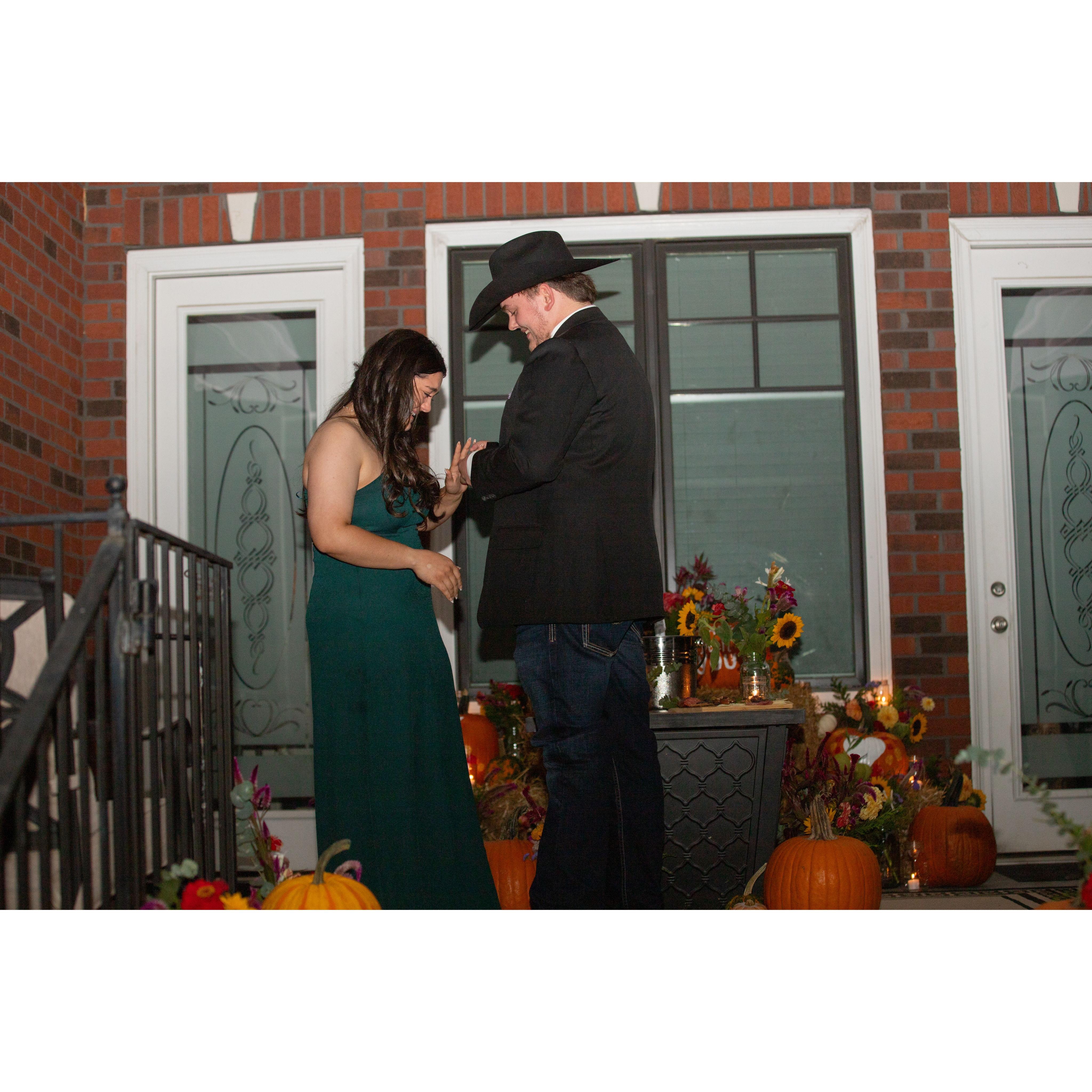 When he popped the question