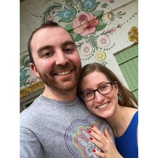 The day we got engaged at the Botanical Gardens!