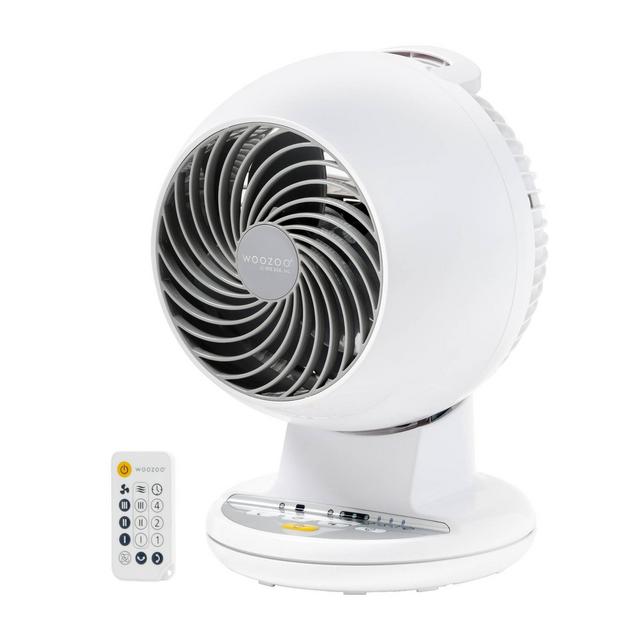 Woozoo Compact Oscillating Air Circulator Fan with Remote White