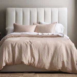 Linen Duvet Cover | Quince in Terracotta/White Stripe King