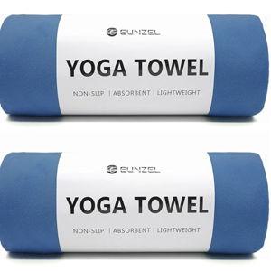 Eunzel 2 Pack Hot Yoga Towel Non Slip Yoga Mat Towel Non-Slip Sweat Absorbent Microfiber Towel for Hot Yoga, Pilates and Workout 72" x 26.5", Navy