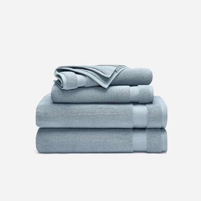 Brooklinen Super-Plush Bath Towel and Hand Towel Set - 2 Bath Towels, 2 Hand Towels - 770 GSM, Highly Absorbent, 100% Turkish Cotton, Perfect Bath Towel Set for Home & Bathroom (Storm Blue)
