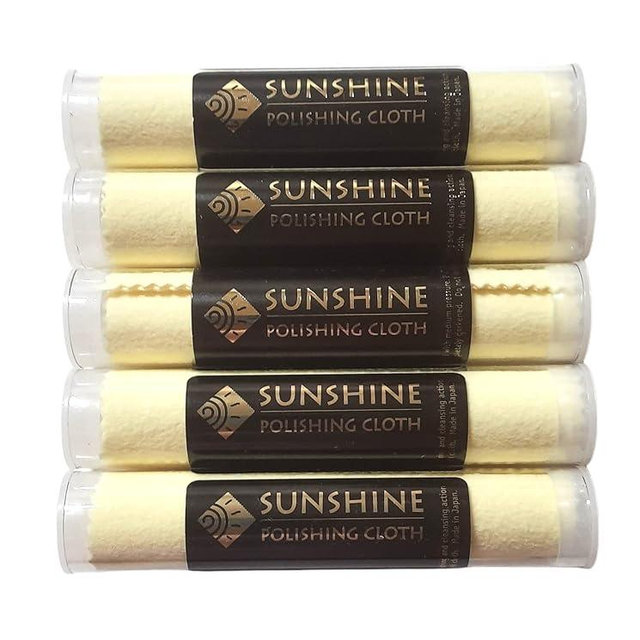 Sunshine 5 Polishing Cloths Jewelry Cleaner Tube Silver Brass Gold Copper