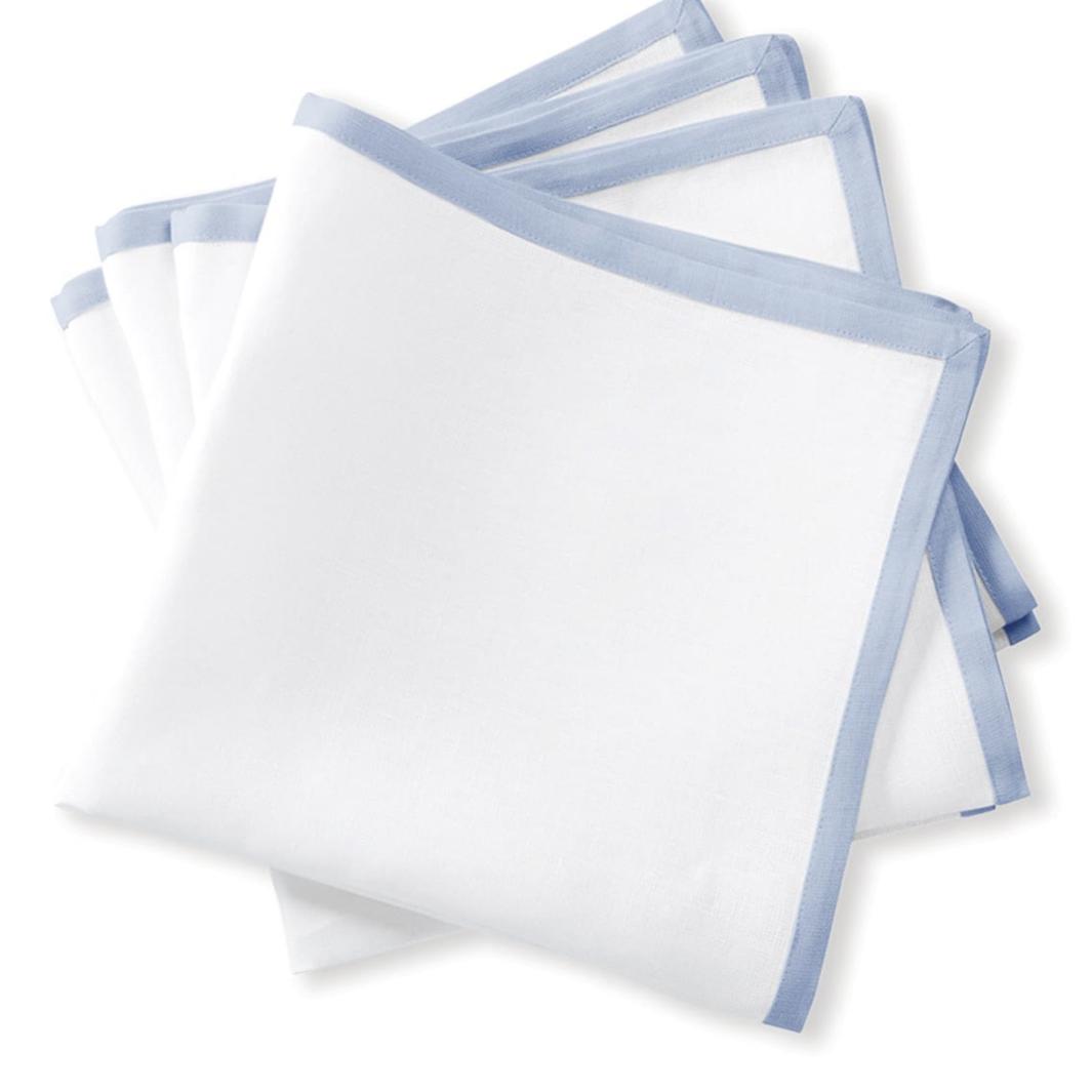 Matouk Casual Couture Border Napkins, Set of 4 (Ice Blue)