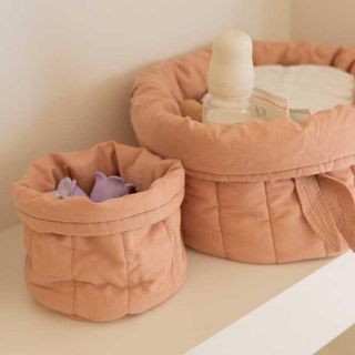 Bamboo Quilted Basket, Set of 2