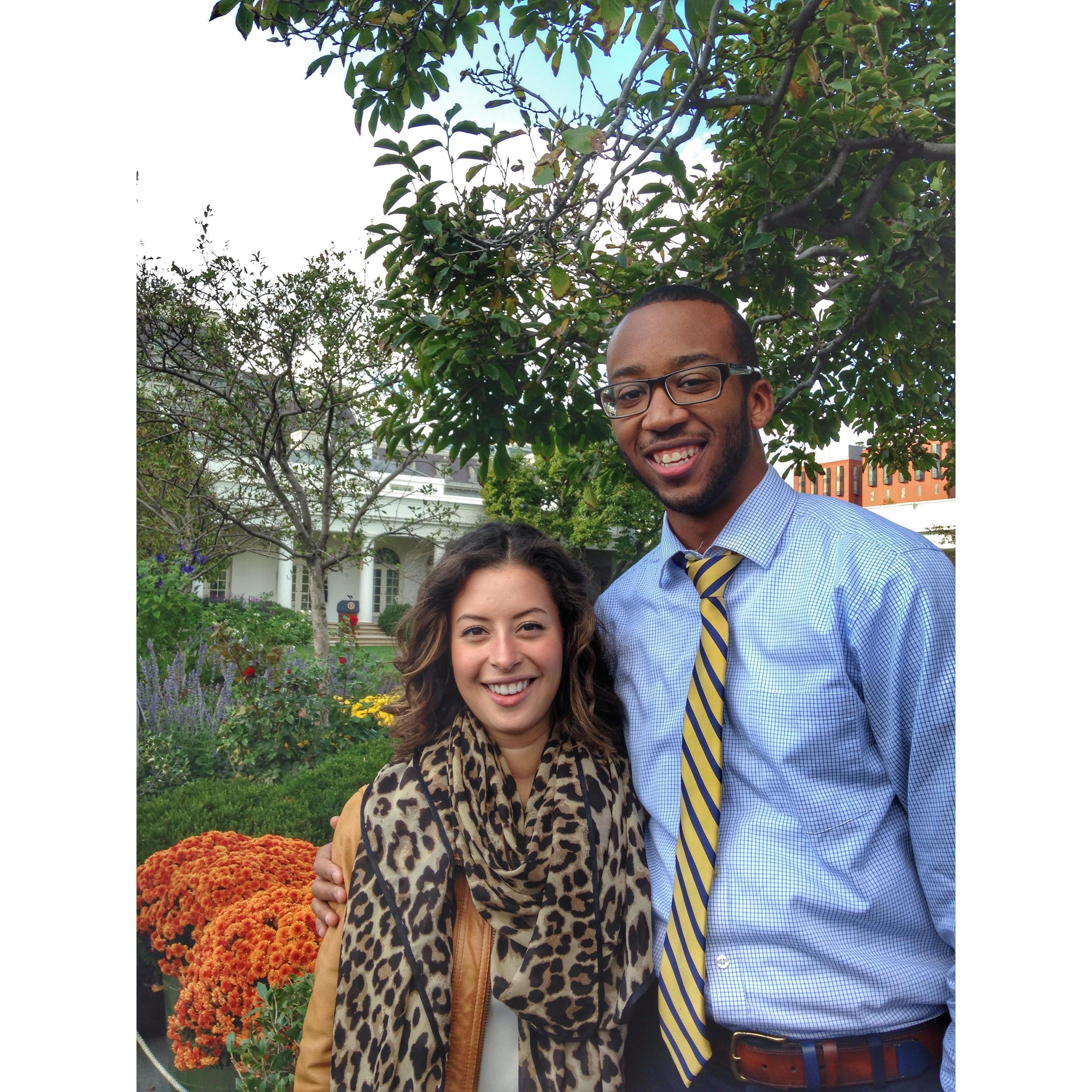 Katherine's attempt to get out of the friends zone with tickets to the White House Garden Tour led to our first picture together.