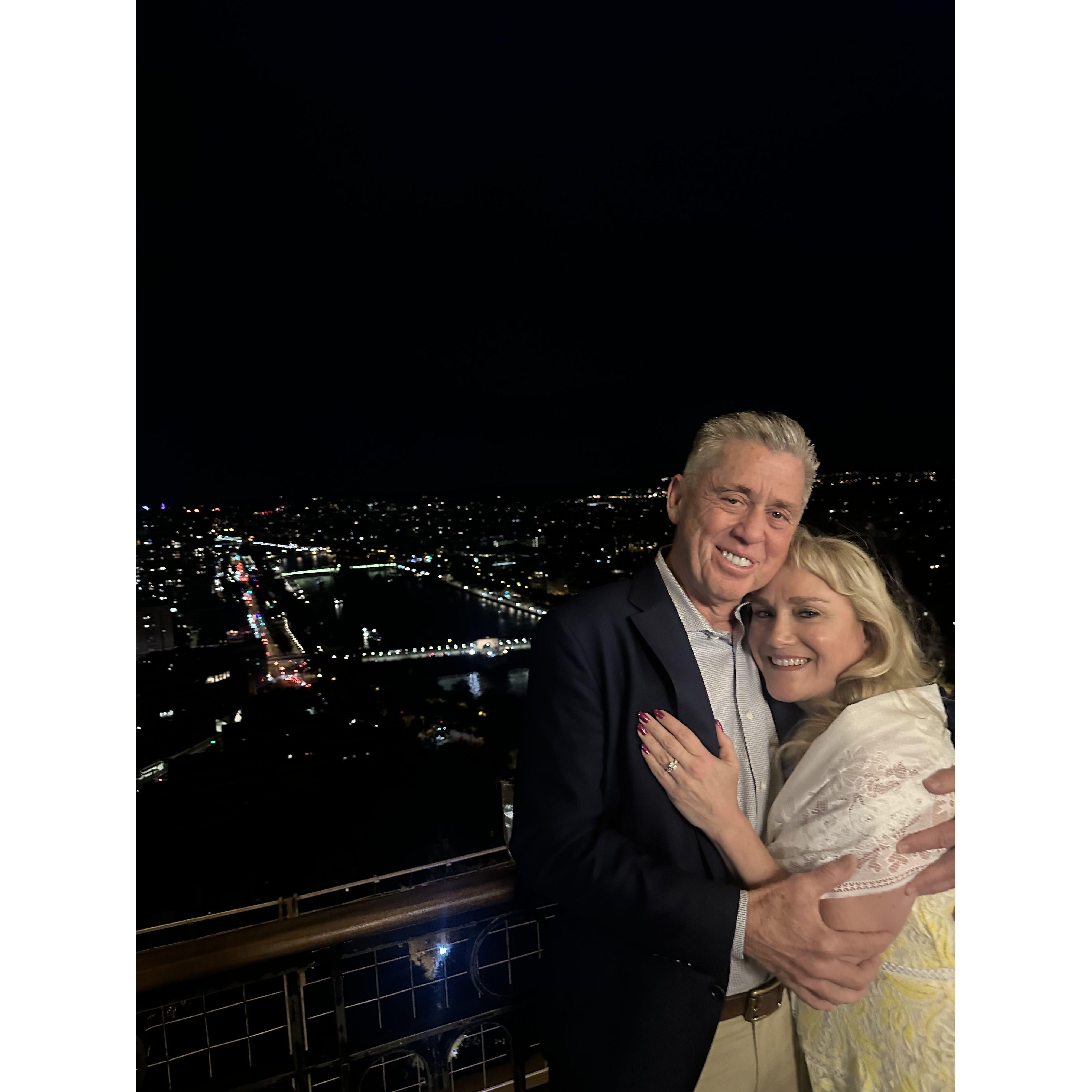 After we got engaged at the Eiffel Tower