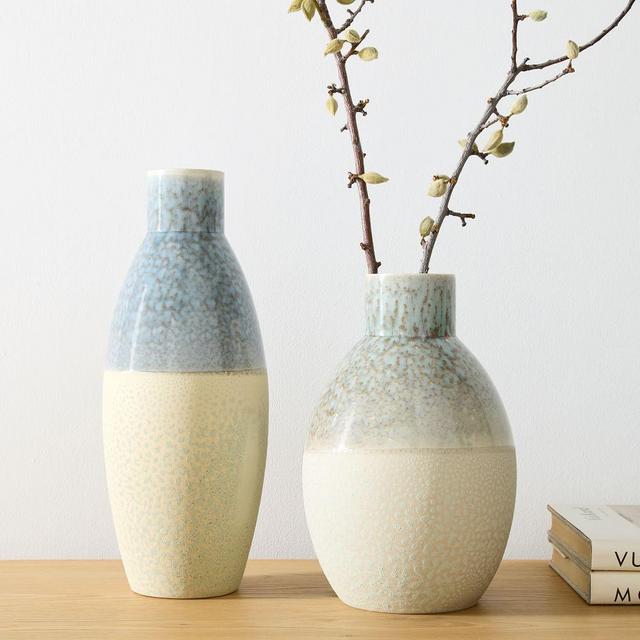 Reactive Modern Ceramic Vases, Set of 2