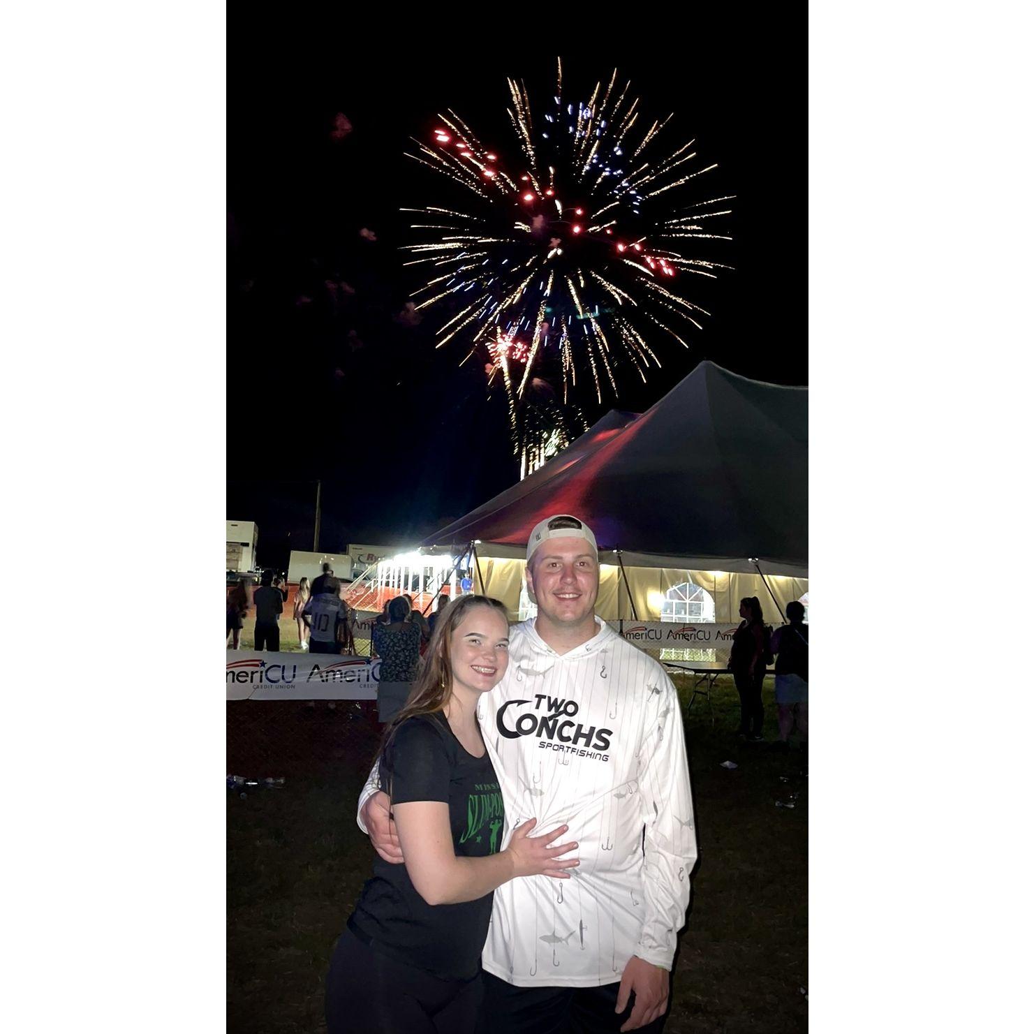 They had fireworks at the end of the free concert.