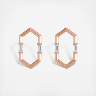 Hex Baguette Diamond Earrings
