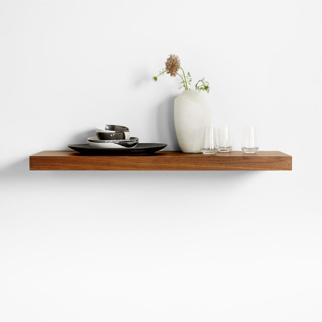 Wood Floating Walnut Shelf 48"