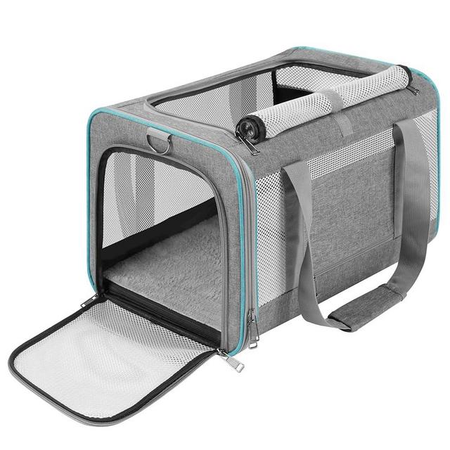 GAPZER Pet Carrier for Large Cats 20 lbs+ / Soft Sided Small Dog Travel Carrier Top Load/Collapsible Carrier Bag for Big Cat / 2 Kittens Sturdy Transport Carrier Long Trips/Medium Cats 15 pounds