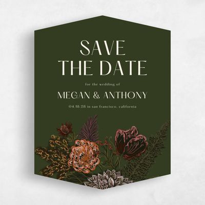 Green Diamond Wedding Save the Date - Harlow Portrait