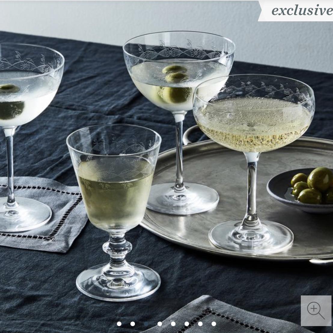Vintage-Inspired Etched Cocktail Glasses
