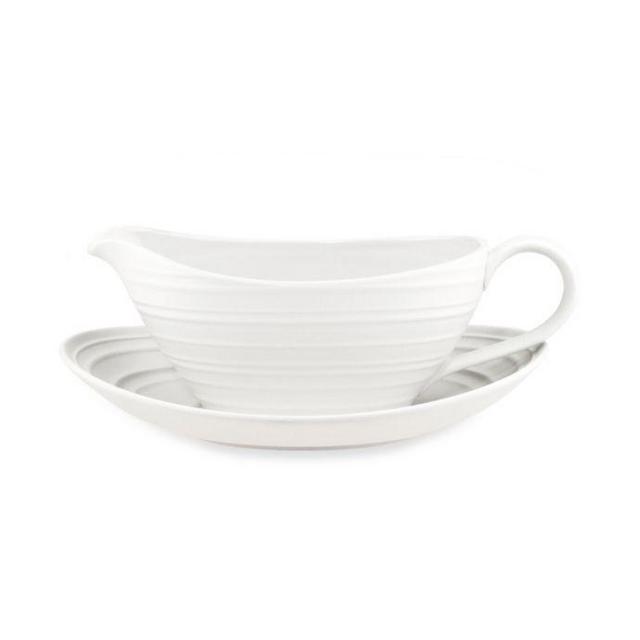Mikasa® Swirl Gravy Boat with Saucer in White