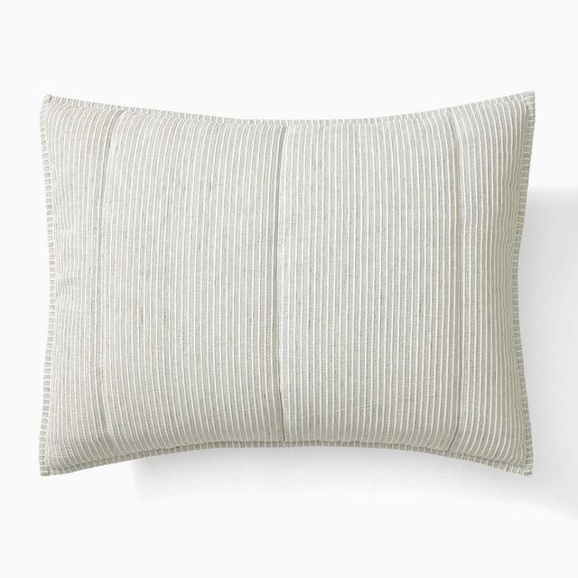 Heathered Linear King Sham, Heathered Gray