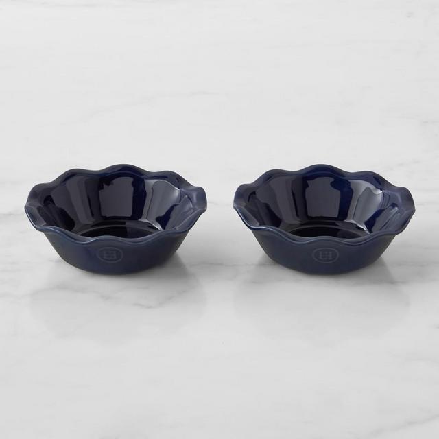 Emile Henry Mini Ruffled Pie Dishes, Set of 2, Navy