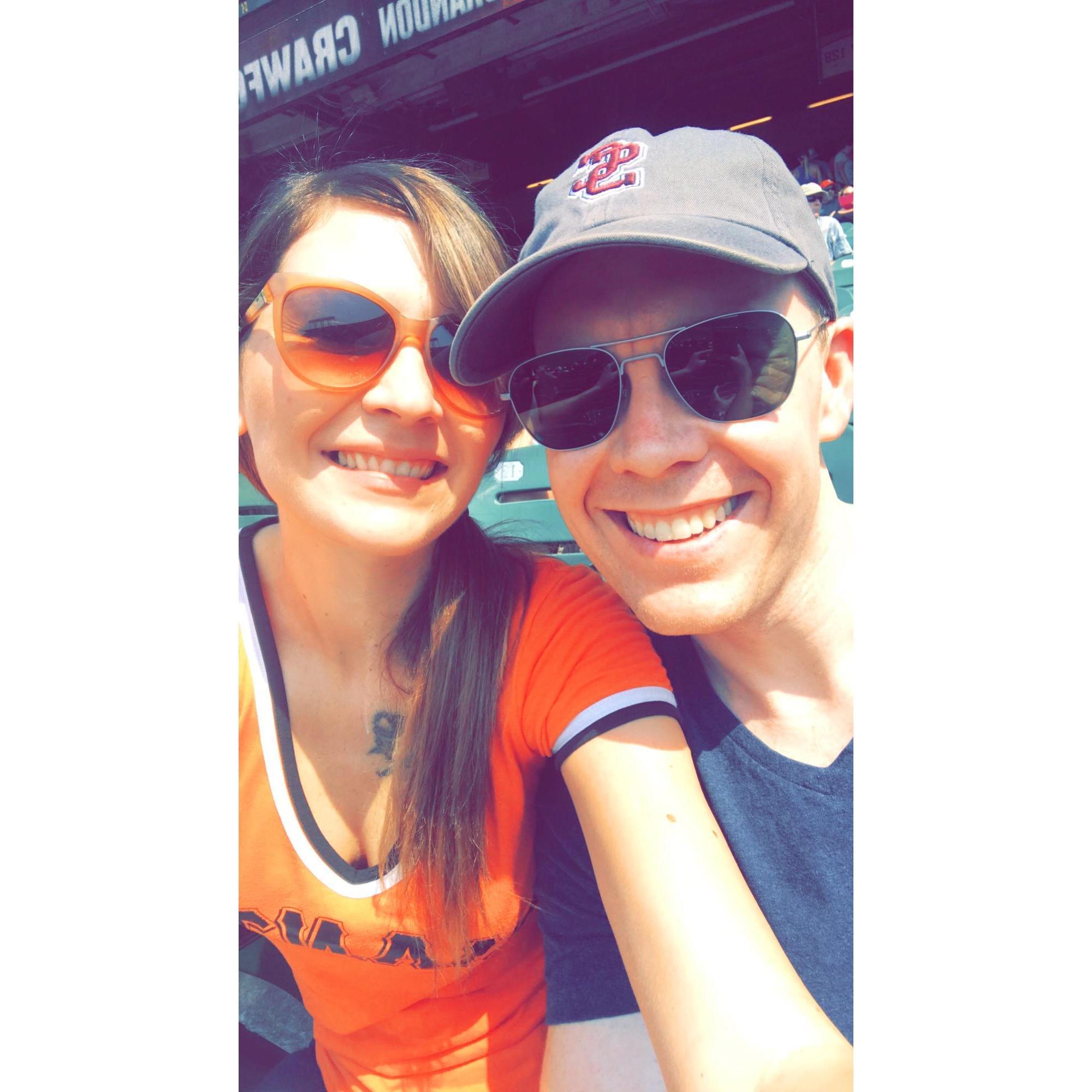 Here we are at our first SF Giants game as a couple!